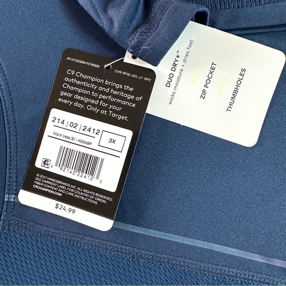 ❗️END OF YEAR SALE NWT $24.99 C 9 Champion Plus Size Ventilated Long Sleeve Top - Picture 5 of 6